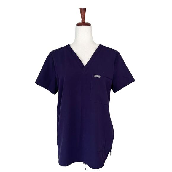 FIGS Women's Scrub Top Medium Purple Pockets Uniform Medical Short Sleeve (8) - Picture 1 of 10